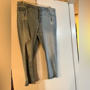 George Womens Cropped ripped jeans